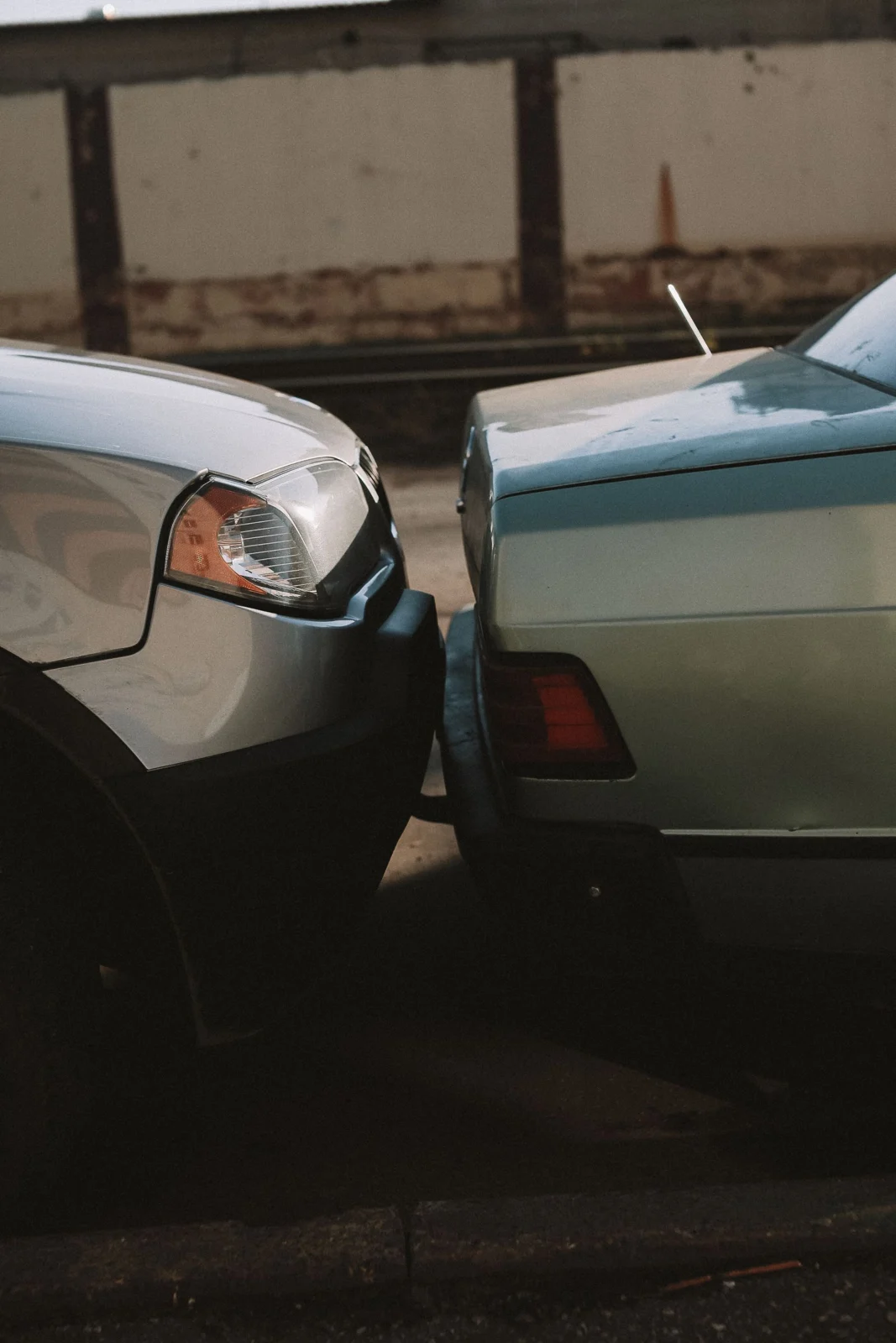 Rear-end collision damage before an insurance claim repair in Markham